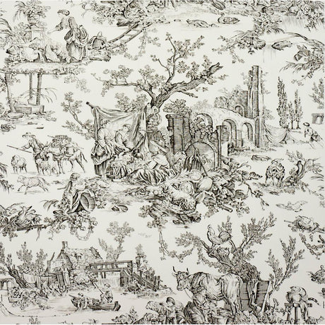 Brunschwig & Fils LE HAMEAU CHARCOAL Wallpaper