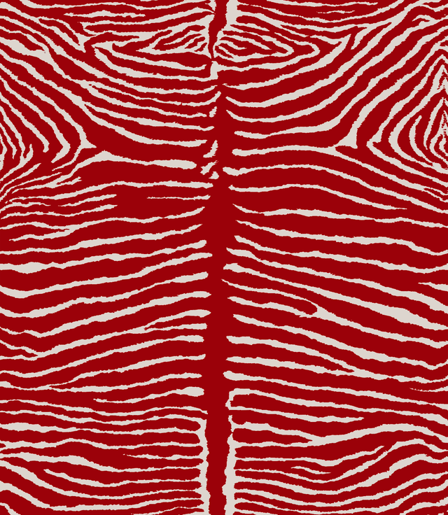 Brunschwig & Fils LE ZEBRE RED Wallpaper