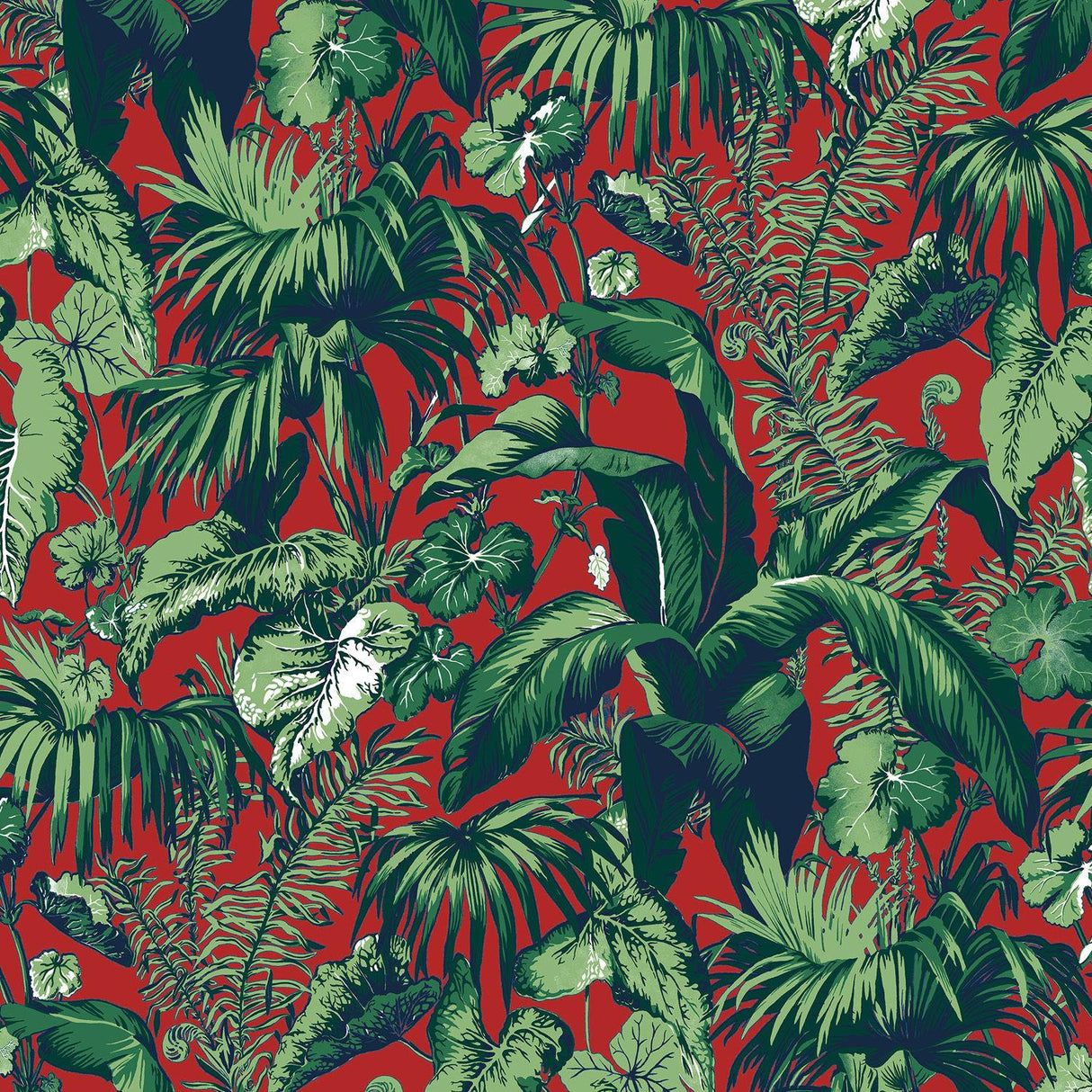 Brunschwig & Fils FEUILLAGE RED Wallpaper