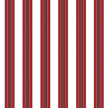 Brunschwig & Fils RAYURE LIONE RED Wallpaper