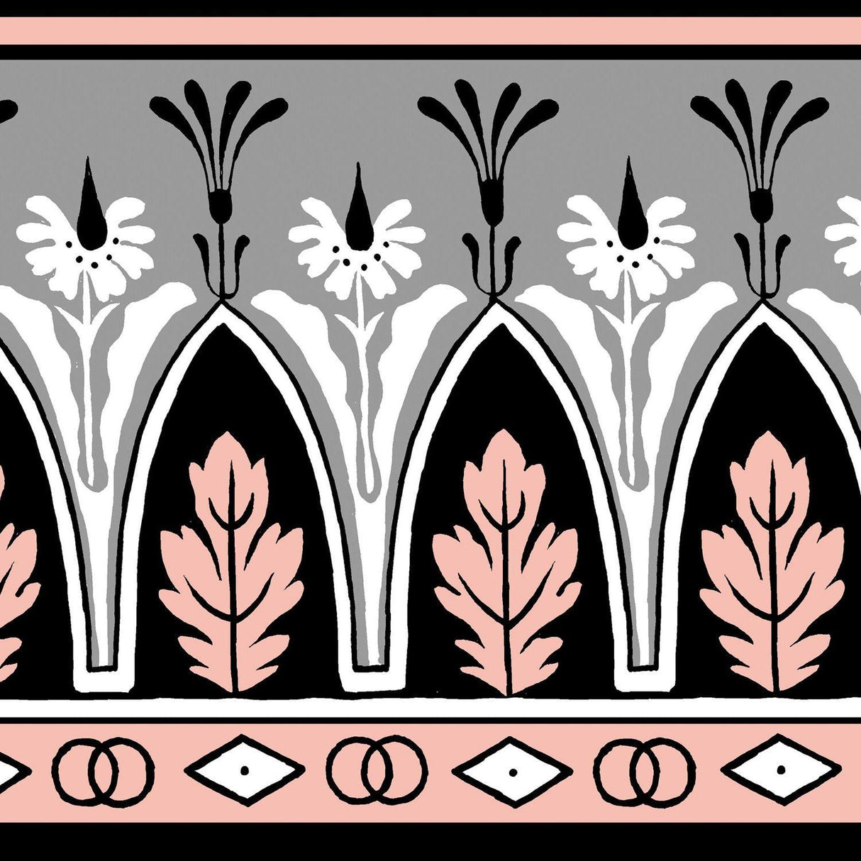 Brunschwig & Fils LOLA MONTEZ BDR ROSE/GREY Wallpaper