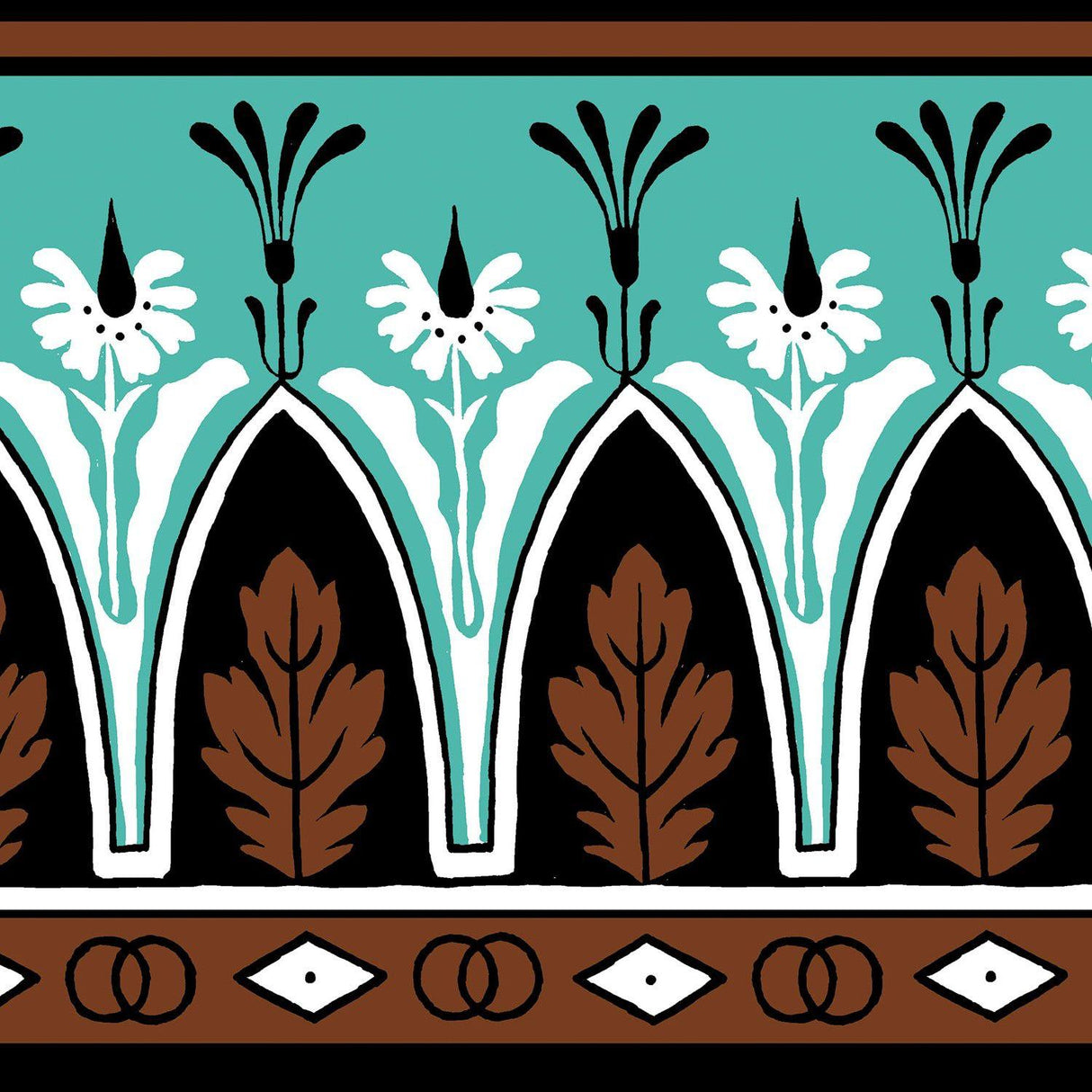 Brunschwig & Fils LOLA MONTEZ BDR BROWNAQUA Wallpaper