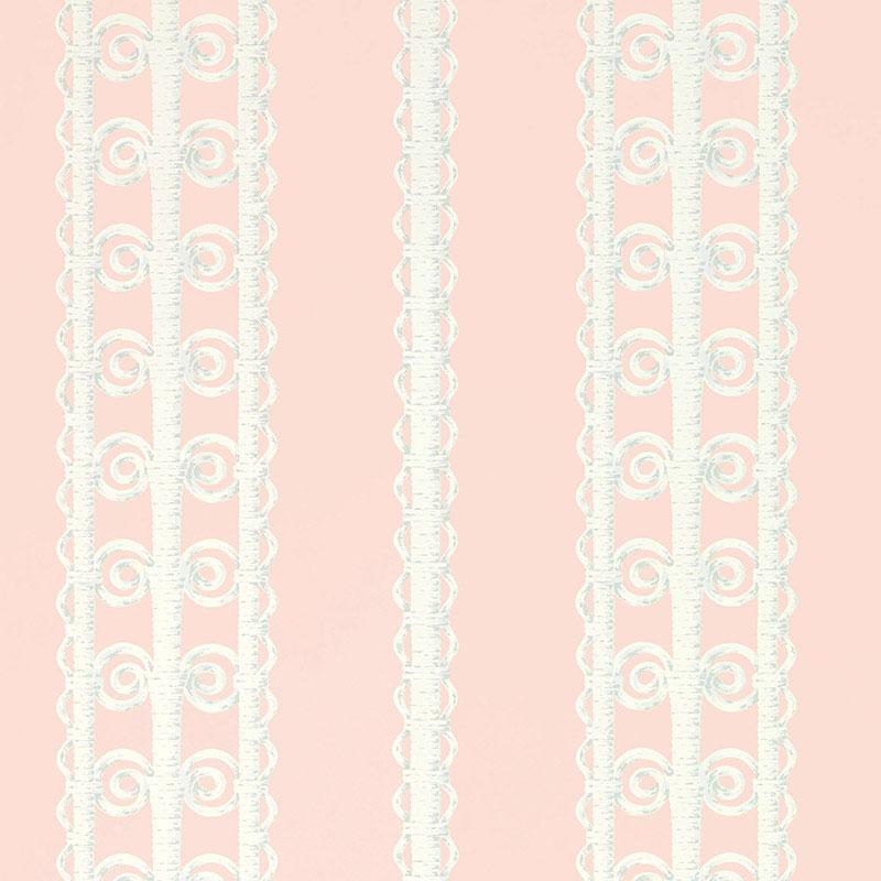 Schumacher Wicker Stripe Frangipani Wallpaper
