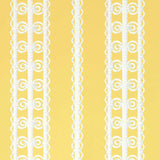 Schumacher Wicker Stripe Lemon Blossom Wallpaper