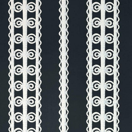 Schumacher Wicker Stripe Licorice Wallpaper