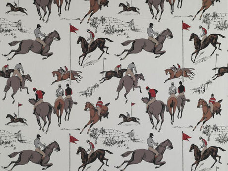 Gaston Y Daniela HIPODROMO CRUDO/ROJO Fabric