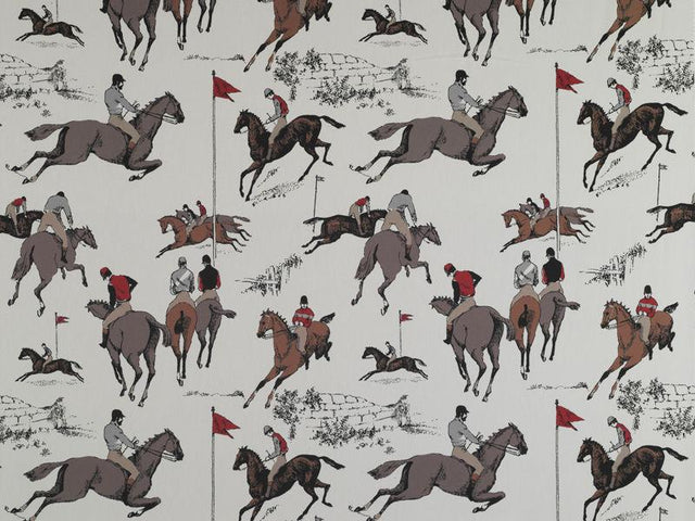 Gaston Y Daniela HIPODROMO CRUDO/ROJO Fabric