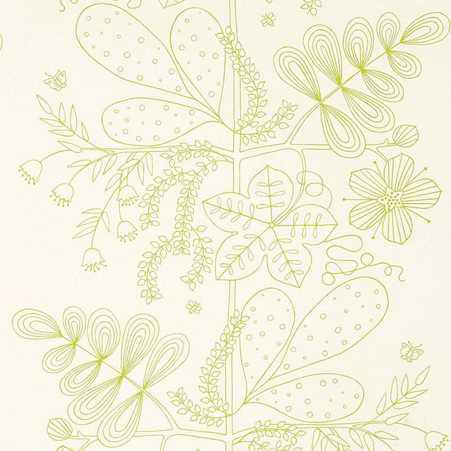 Schumacher Blommen Print Lime Fabric