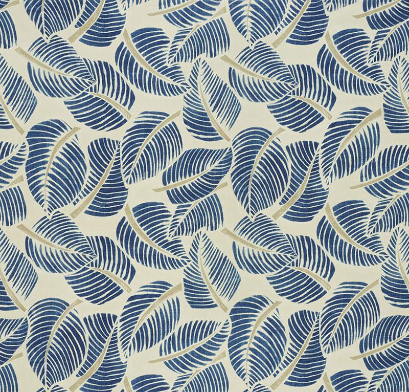 Schumacher Costa Rica Indigo Fabric
