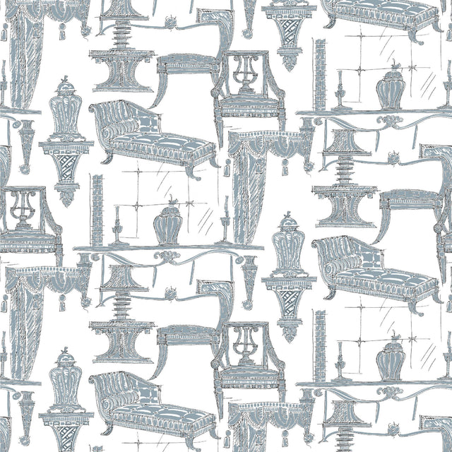 Gaston Y Daniela BLANCA BLANCO/AZUL Fabric