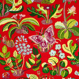 Schumacher Exotic Butterfly Red Fabric