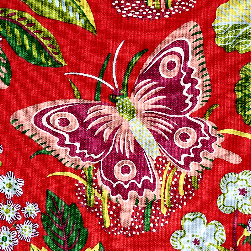 Schumacher Exotic Butterfly Red Fabric