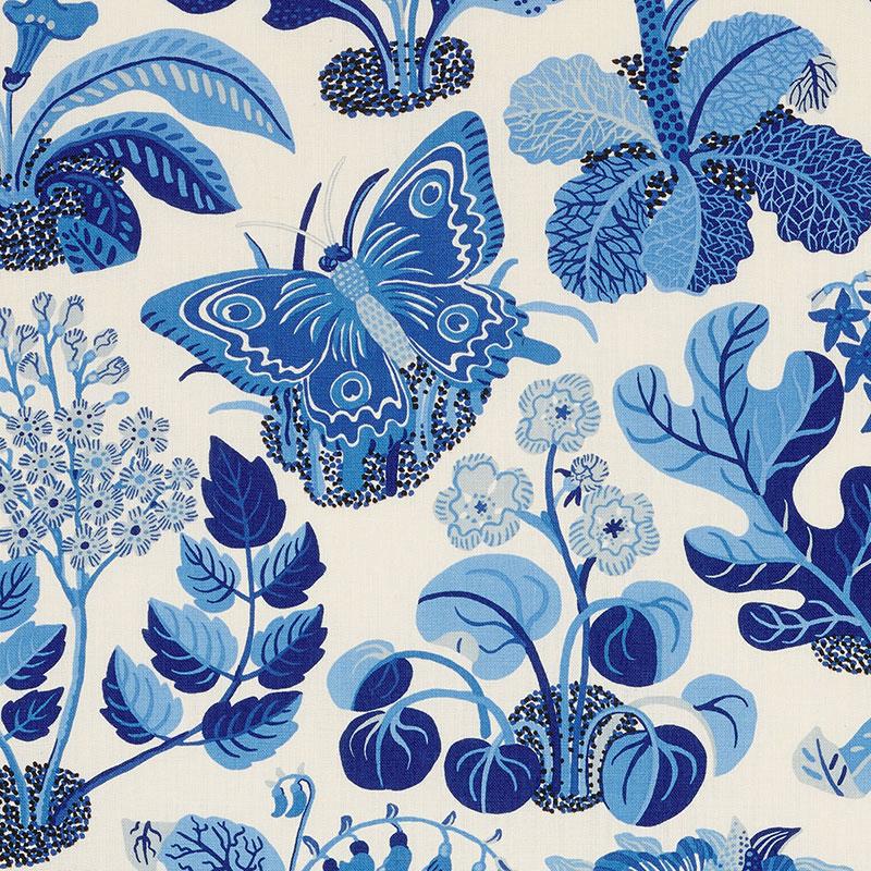 Schumacher Exotic Butterfly Marine Fabric