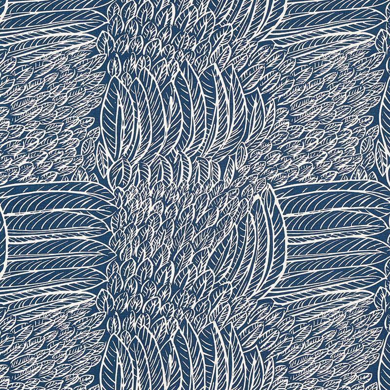 Schumacher Featherfest Navy Fabric