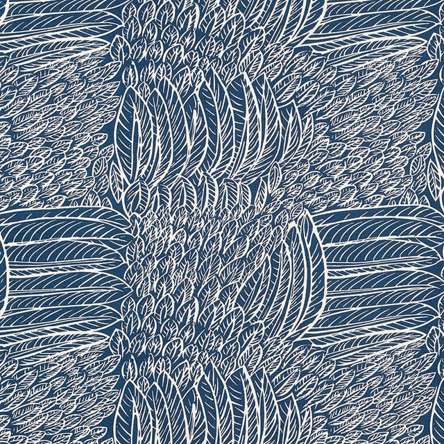 Schumacher Featherfest Navy Fabric