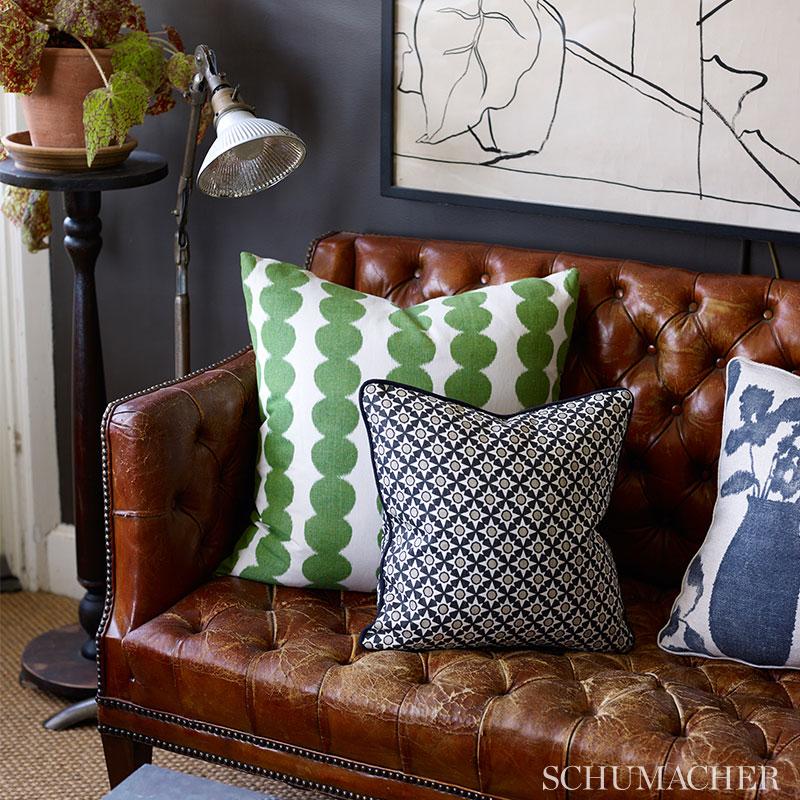 Schumacher Full Circle Navy Fabric