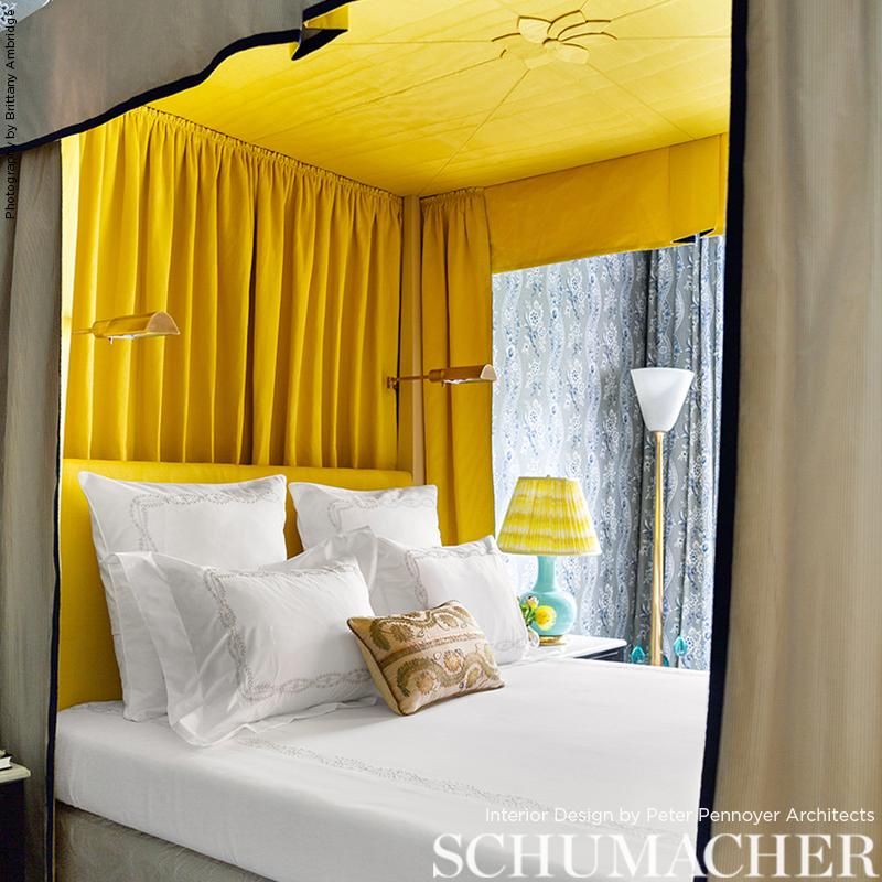 Schumacher Incomparable Moir Citron Fabric