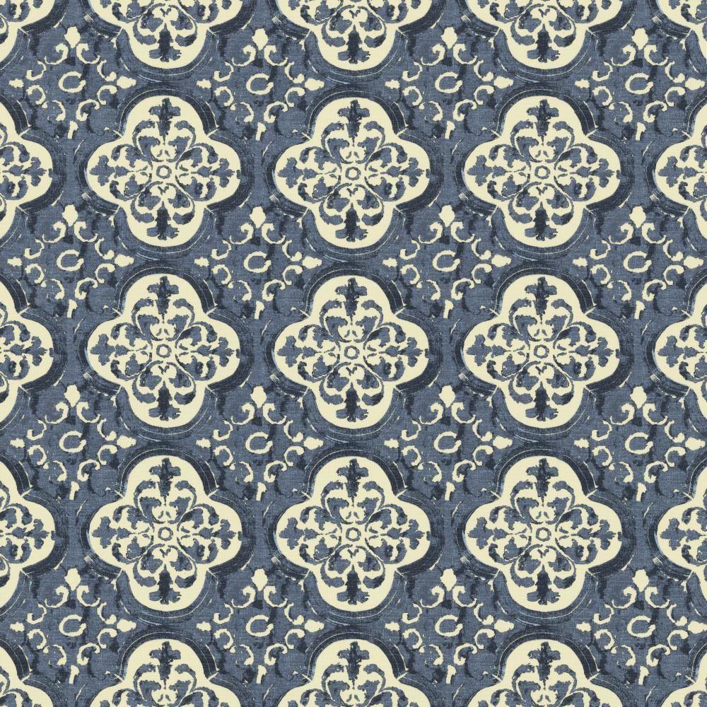 Kasmir Foil Indigo Fabric