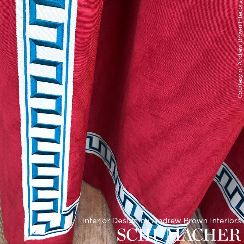 Schumacher Incomparable Moir Rouge Fabric