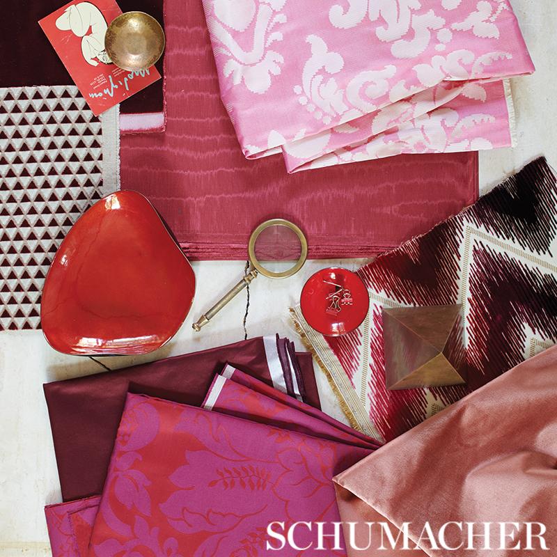Schumacher Incomparable Moir Rouge Fabric