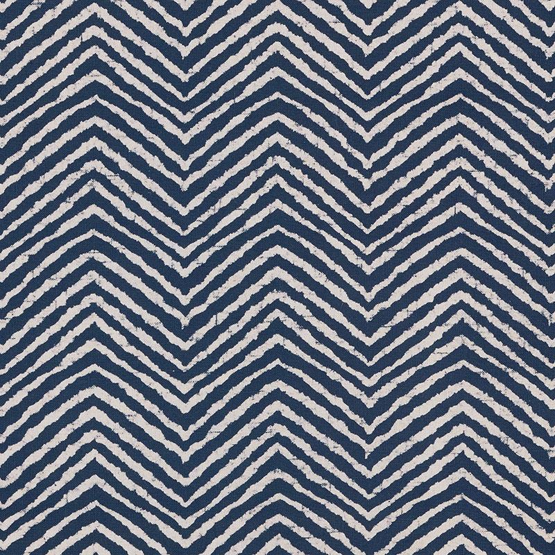 Schumacher Moka Indigo Fabric