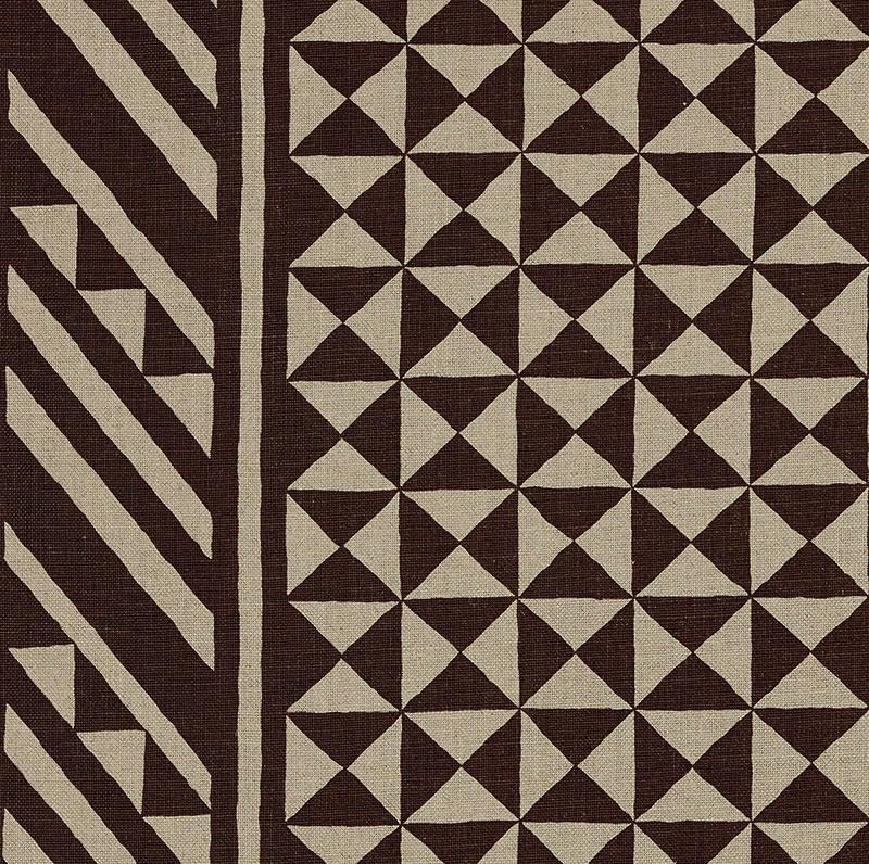 Schumacher Nuba Brown On Natural Fabric