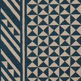 Schumacher Nuba Indigo On Natural Fabric