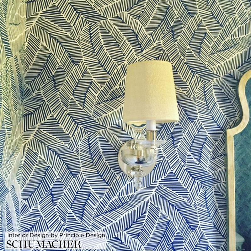Schumacher Abstract Leaf Dove Wallpaper