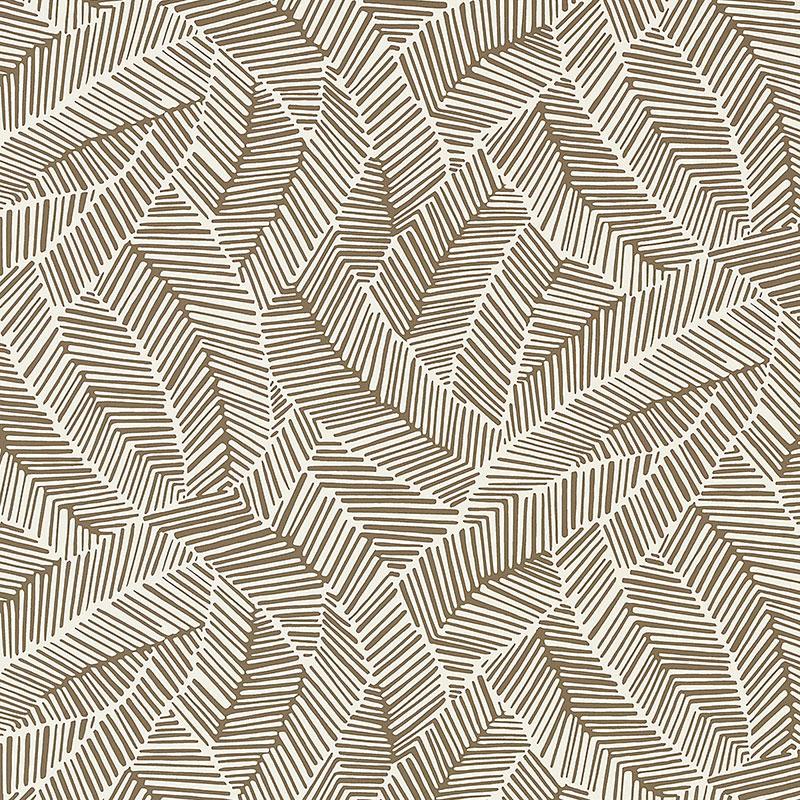 Schumacher Abstract Leaf Mocha Wallpaper
