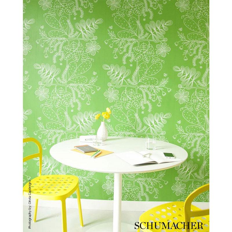 Schumacher Blommen Leaf Wallpaper