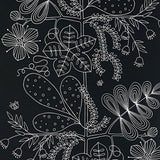 Schumacher Blommen Ebony Wallpaper