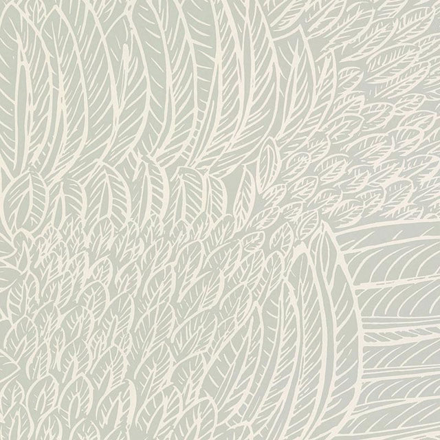 Schumacher Featherfest Smoke Wallpaper