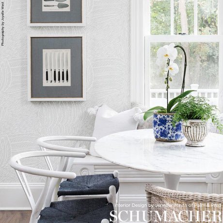 Schumacher Featherfest Smoke Wallpaper