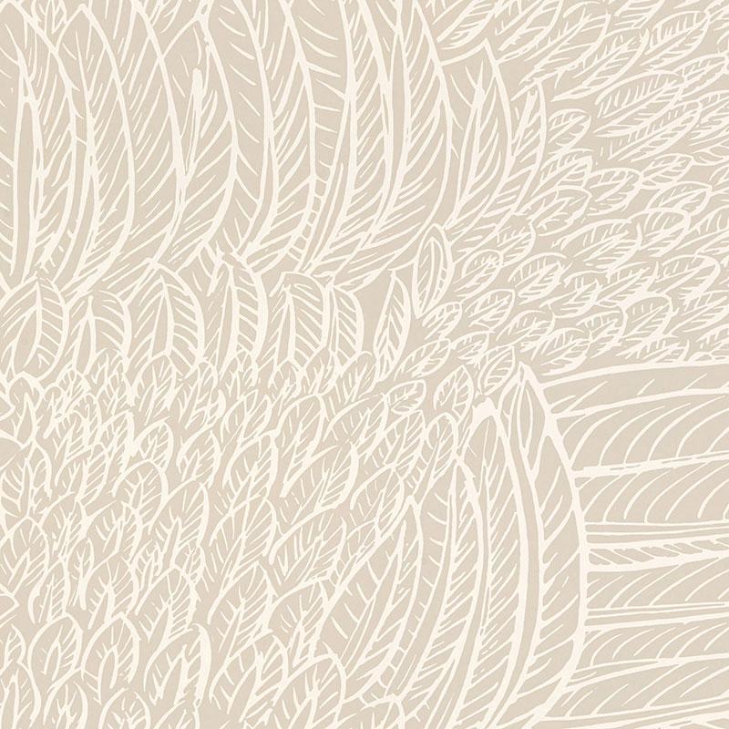 Schumacher Featherfest Natural Wallpaper