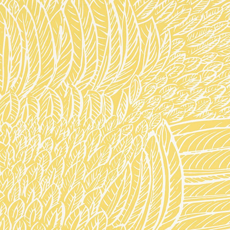 Schumacher Featherfest Citron Wallpaper