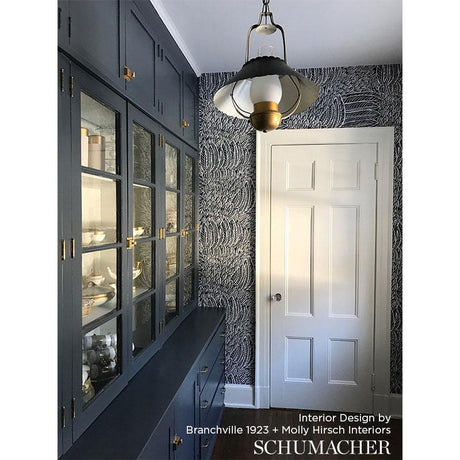 Schumacher Featherfest Slate Wallpaper