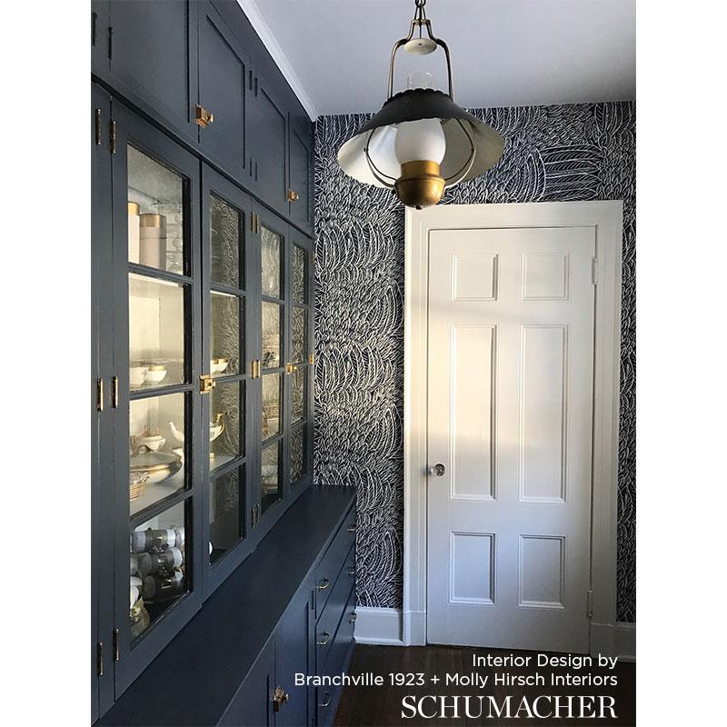 Schumacher Featherfest Slate Wallpaper