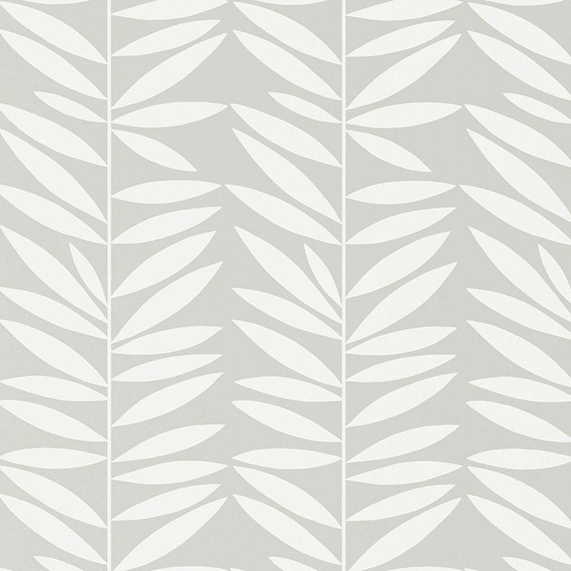Schumacher Leaf Stripe Mist Wallpaper