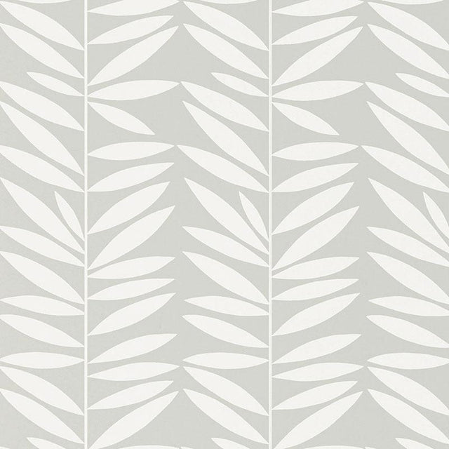 Schumacher Leaf Stripe Mist Wallpaper
