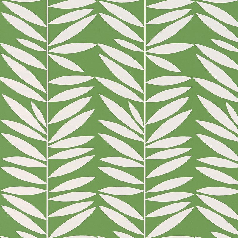 Schumacher Leaf Stripe Leaf Wallpaper