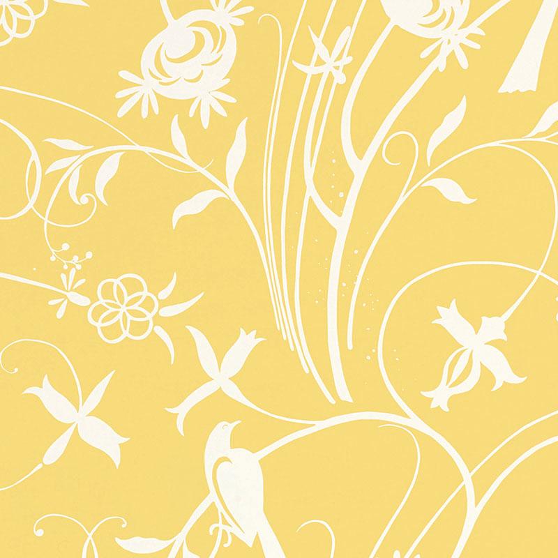 Schumacher Sky Meadow Yellow Wallpaper