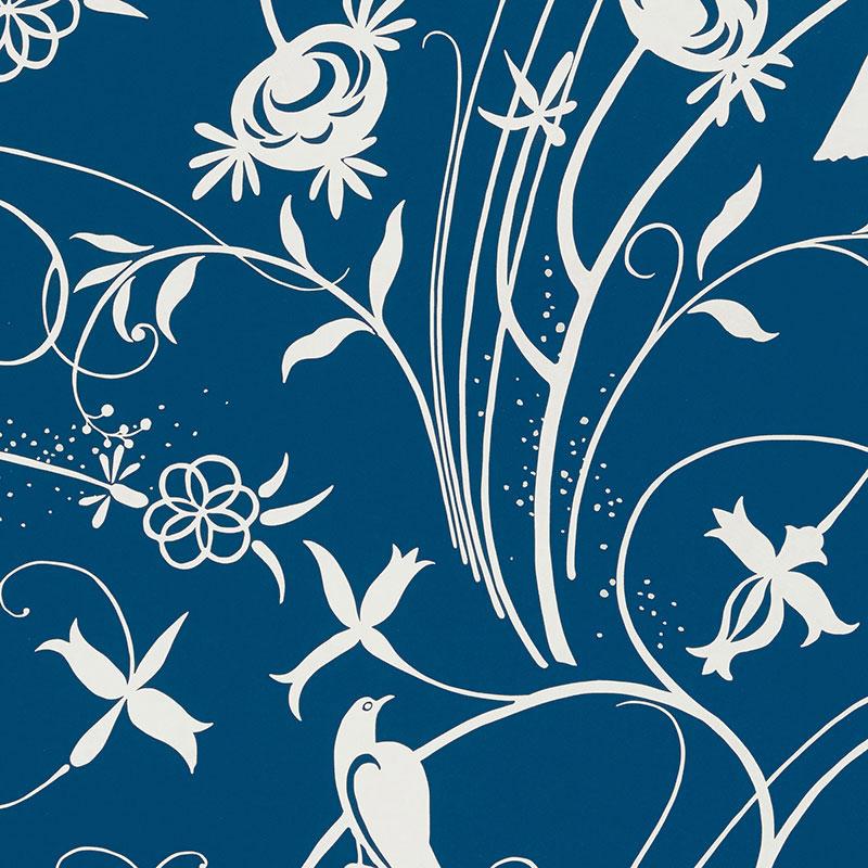 Schumacher Sky Meadow Blue Wallpaper