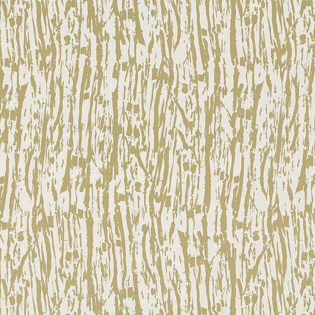 Schumacher Tree Texture Pale Gold Wallpaper