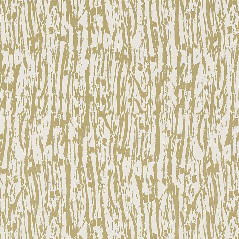 Schumacher Tree Texture Pale Gold Wallpaper
