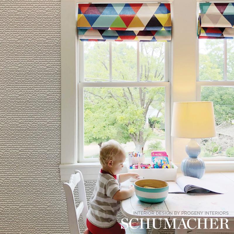 Schumacher Waves Black & White Wallpaper – DecoratorsBest