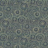 Kasmir Round We Go Indigo Fabric