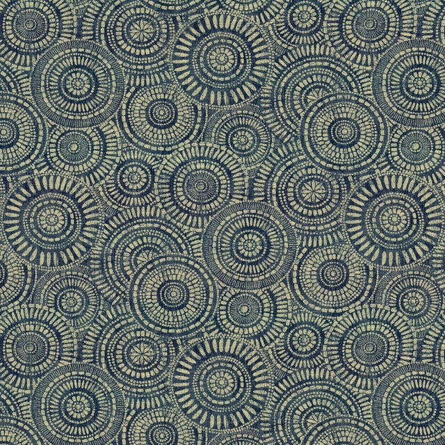 Kasmir Round We Go Indigo Fabric