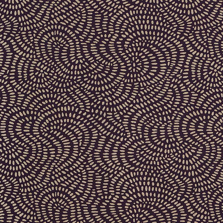 Schumacher Whirlpool Black Plum Wallpaper