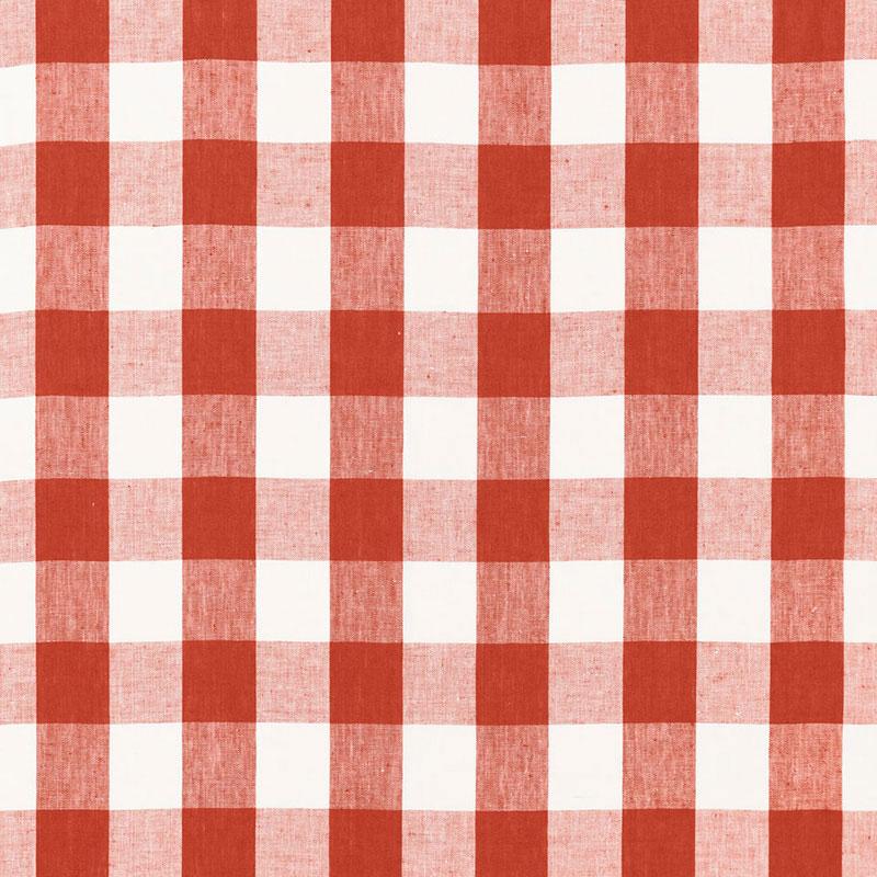 Schumacher Key West Check Persimmon Fabric