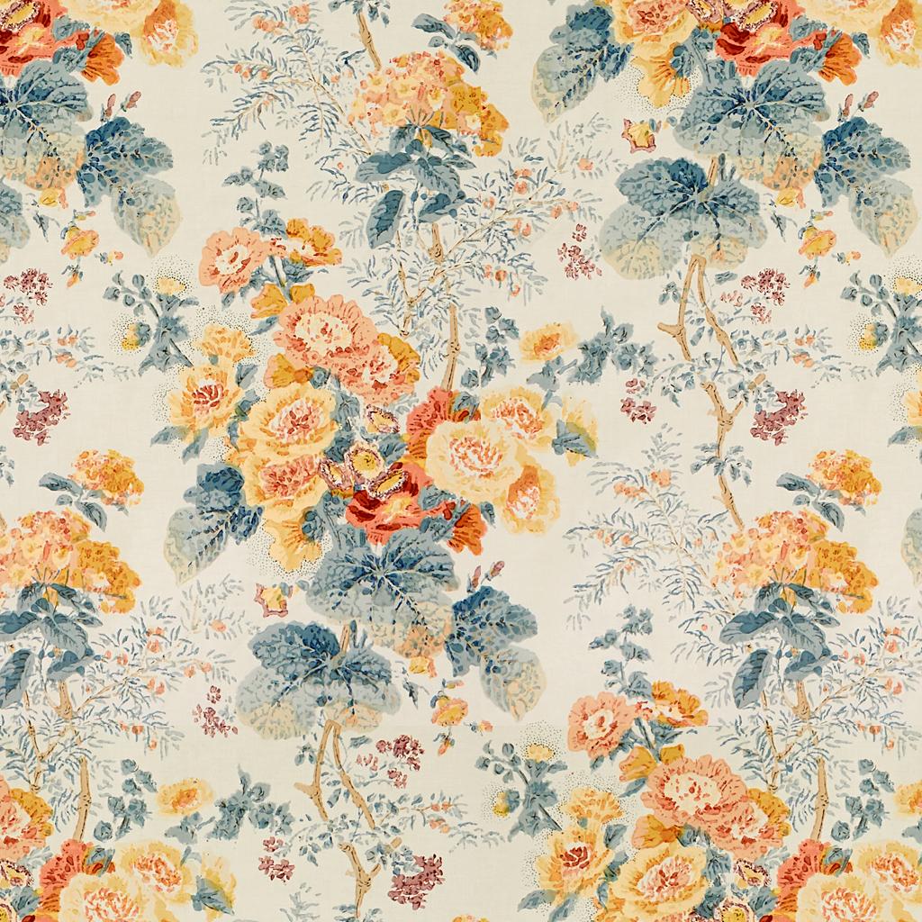 Lee Jofa HOLLYHOCK HDB APRICOT/LAKE Fabric